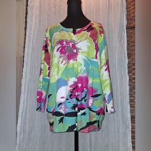 Joseph A Multicolor Floral Cardigan